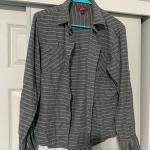 Gray striped flannel